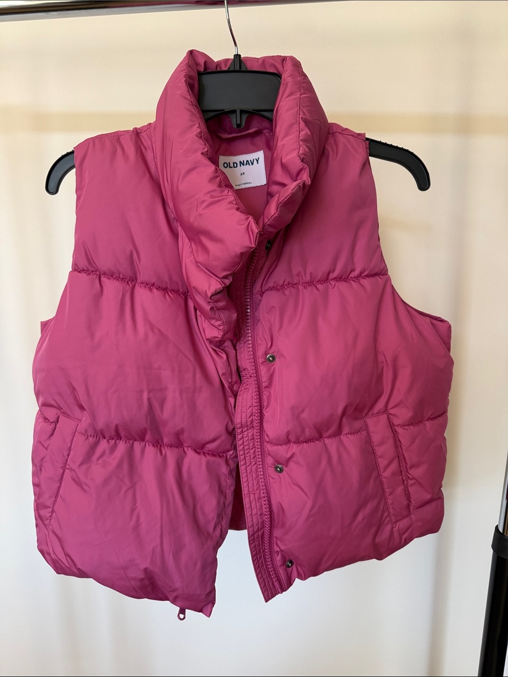 Old Navy Hot Pink Quilted Puffer Vest